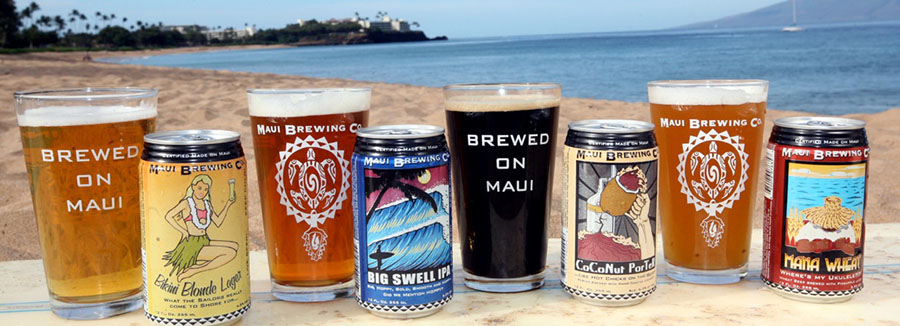 maui brewing company beers on the beach