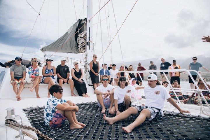 a group of people on a boat