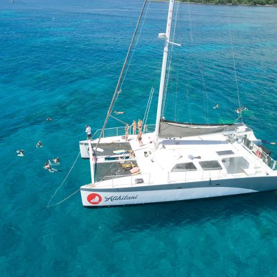 a small boat in a large body of water