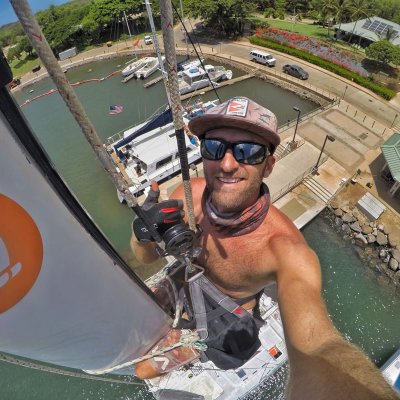 a man riding on the back of a boat