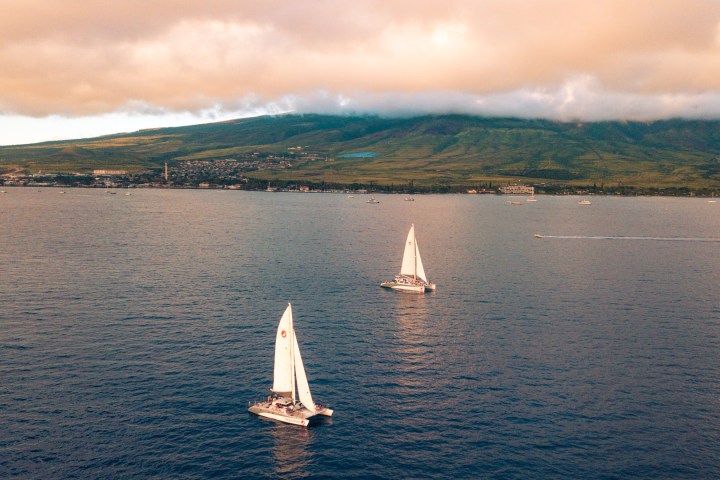 a small boat in a large body of water