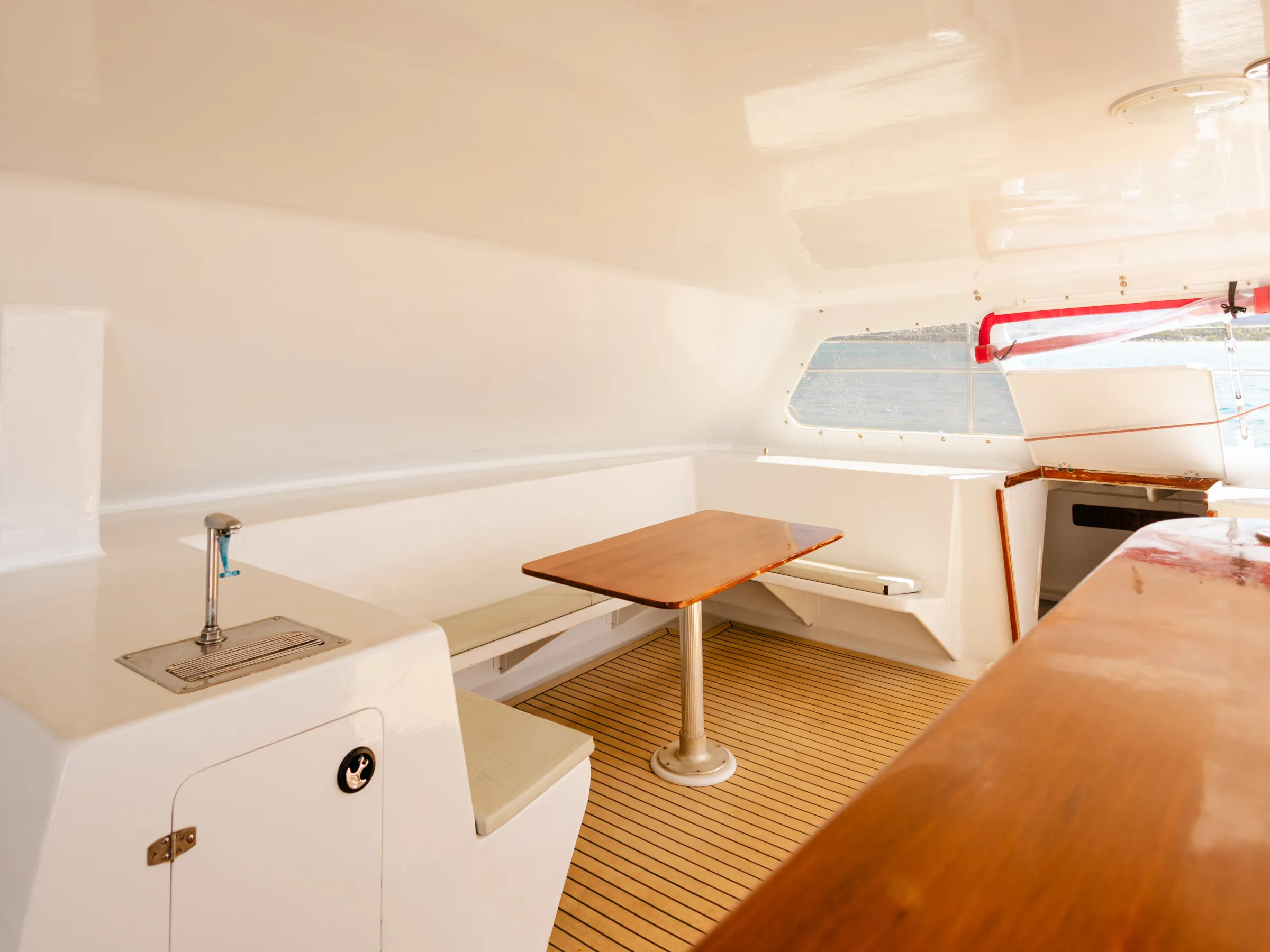 a room with a table and chairs